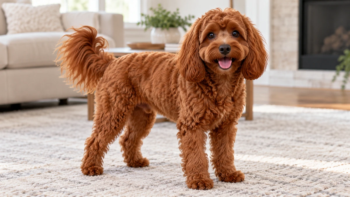 Cavapoo köpek — ruby kızıl renk