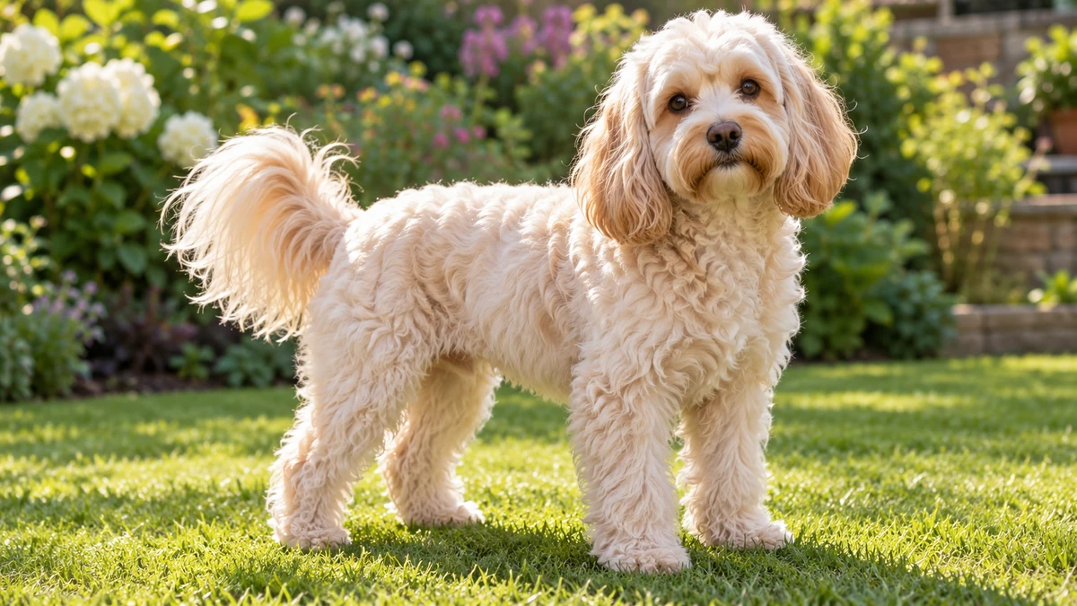 Cavapoo köpek — krem renk
