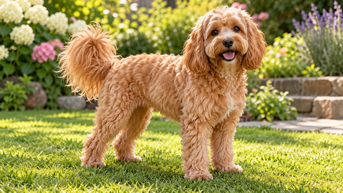 Cavapoo köpek — kayısı (apricot) renk
