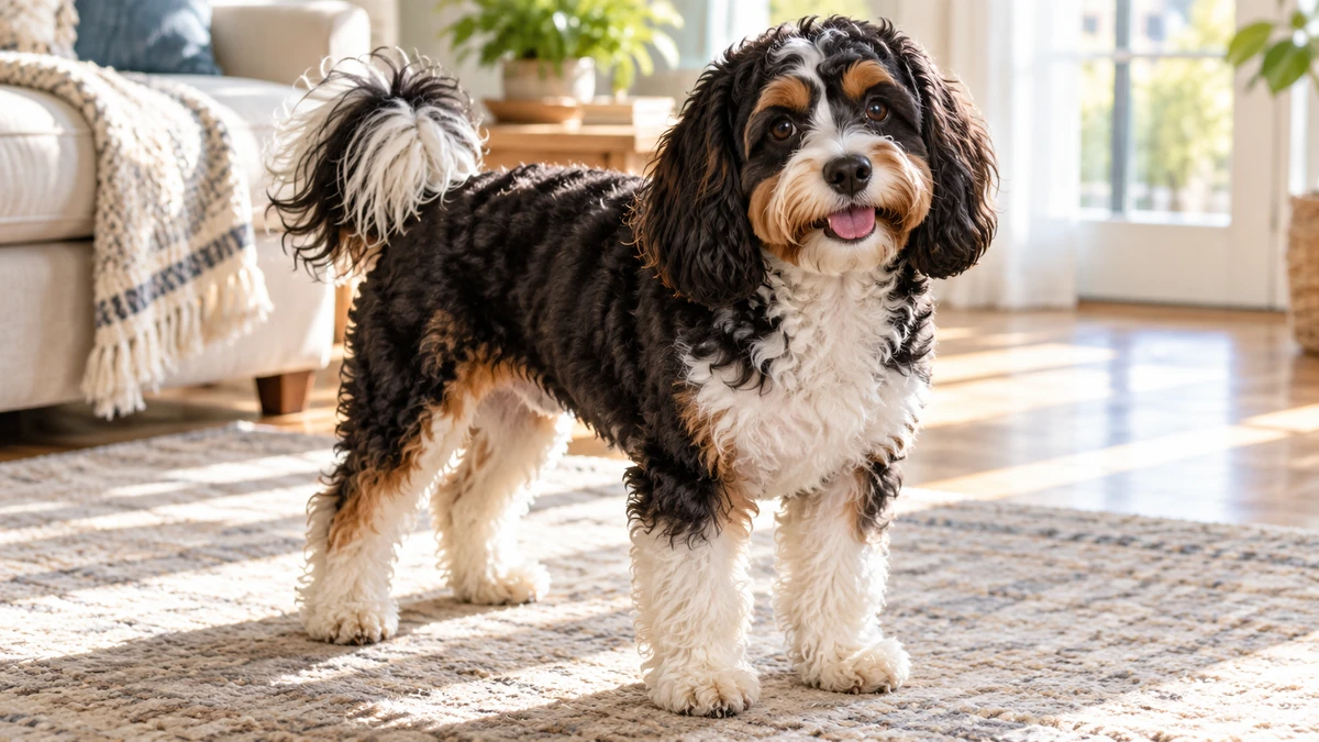 Cavapoo köpek — tricolor renk