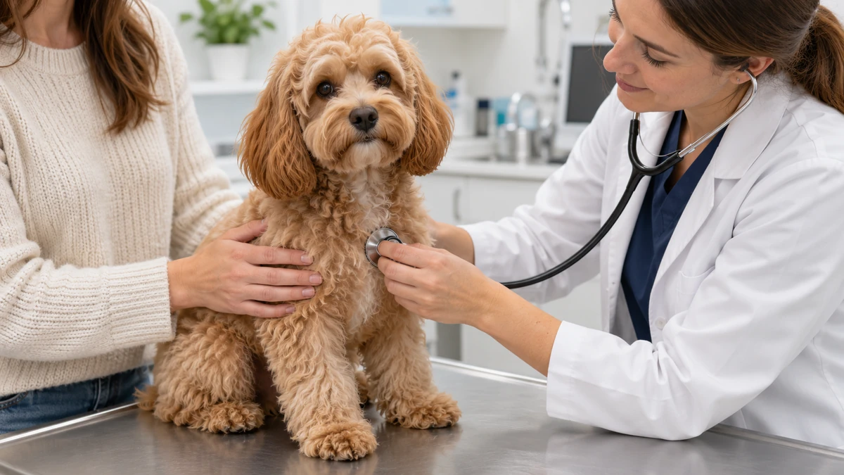 Cavapoo köpek — veteriner kontrolü